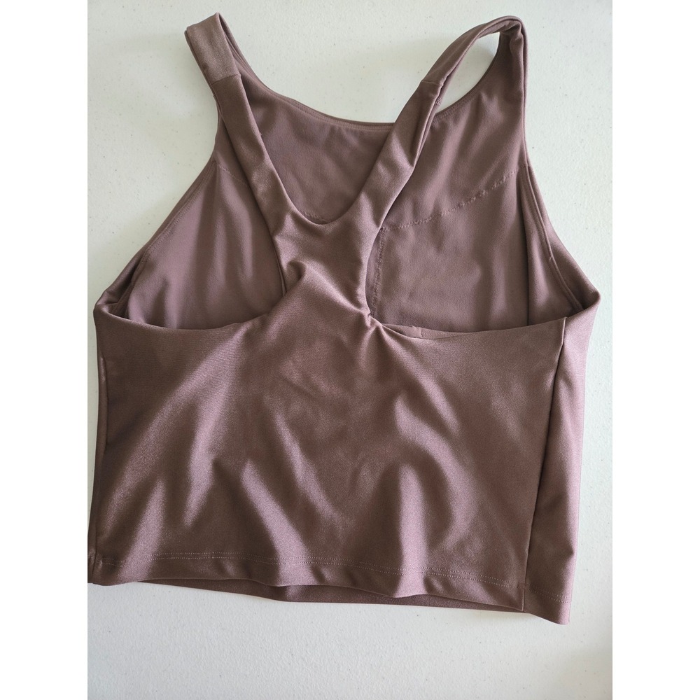 Athleta Purpose Crop Bra D-DD Rose Sheen High Neck Racerback Tank Medium - Picture 2 of 7